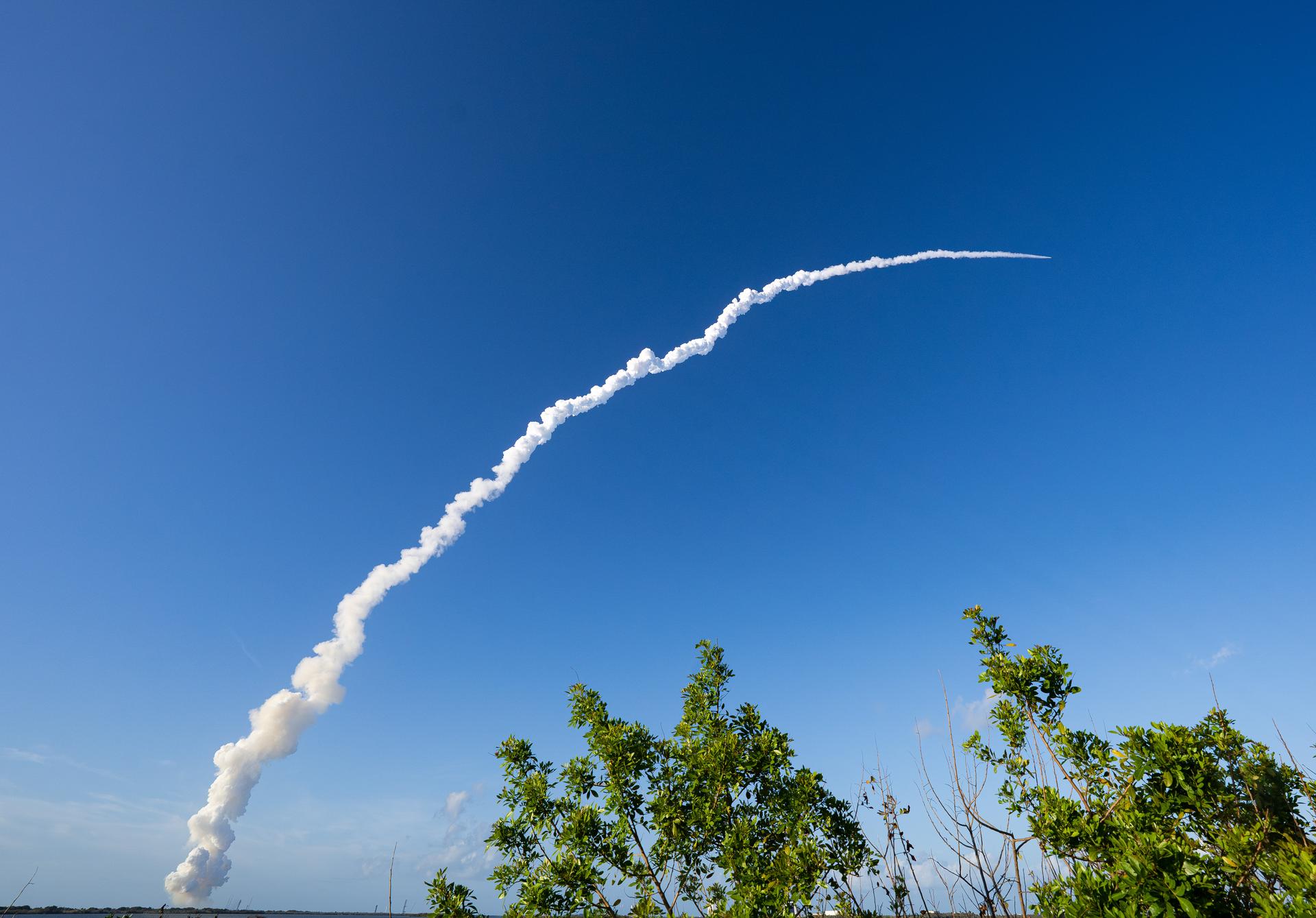 Four astronauts aboard NASA’s Orion spacecraft atop the SLS (Space Launch System) rocket launch on the agency’s Artemis II test flight, Wednesday, April 1 from Launch Complex 39B at NASA’s Kennedy Space Center in Florida. Artemis II lifted off at 6:35 p.m. ET. Artemis II is the first crewed mission of the agency’s Artemis campaign. The mission will send NASA astronauts Reid Wiseman, Victor Glover, and Christina Koch and CSA (Canadian Space Agency) astronaut Jeremy Hansen on an approximately 10-day journey around the Moon and back to Earth.